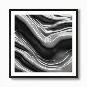 Abstract Black And White Painting 1 Art Print