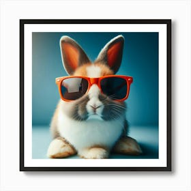 Cool Bunny Wearing Sunglasses is Ready to Take Over the World with Style and Cuteness Art Print