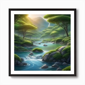 River In The Forest 55 Art Print