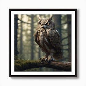 Owl In The Forest 135 Art Print