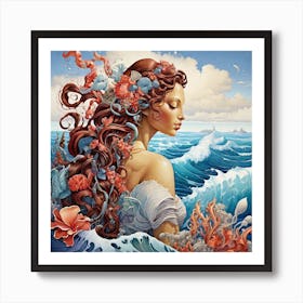 Sea girl art Art Print