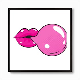 Kissing Lips Art Print