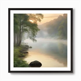 Sunrise By The River Art Print