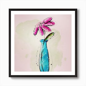 Watercolor Flower In A Vase Art Print