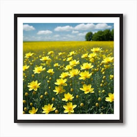 Field Of Yellow Flowers 9 Art Print