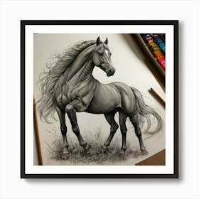 Horse Drawing 3 Art Print