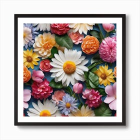 Flowers Wallpaper Art Print