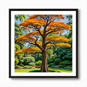 Orange Tree In The Garden 1 Art Print