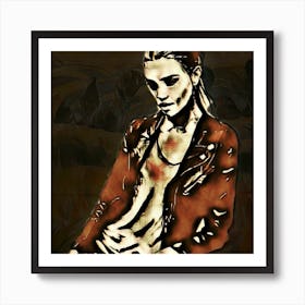 Girl In The Leather Jacket Art Print