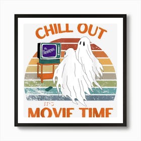 Halloween Night Retro Movies And Chill Vintage Art Print