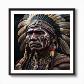 Native Warrior 3 Art Print