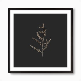 Delicate Golden Botanicals Square Art Print