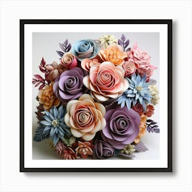 Paper Flower Bouquet Art Print