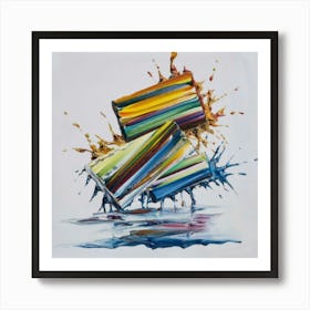 A group of paintings falling on top of each other 16 Art Print