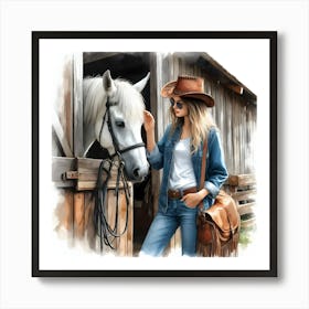 Cowgirl ~Reimagined Art Print