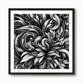 Black and White Abstract Art 386 Art Print