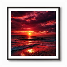 Sunset Over The Ocean 179 Art Print