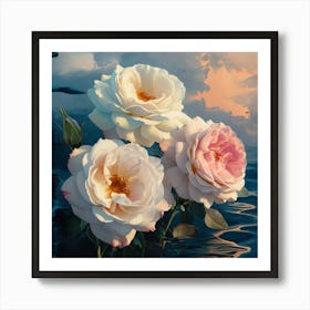 Sunset Roses Art Print