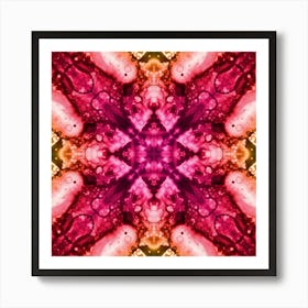 Pink Watercolor Flower Pattern 3 Art Print