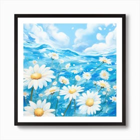 Daisies In The Sea 1 Art Print