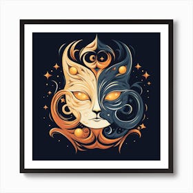 Cat Head 1 Art Print