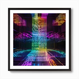 Rainbow Light Tunnel 1 Art Print