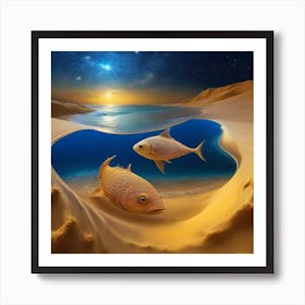 Sand to fish eye, imaginary world Art Print