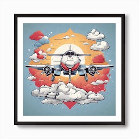 Airplane In The Sky Art Print