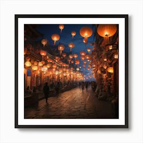 Chinese Lanterns art print Art Print