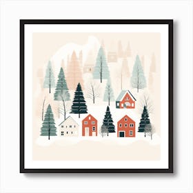 Winter Village Art Print