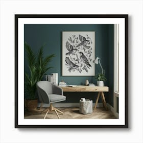 Birds Monochrome Office Art Print Illustration Pai Ttyow7yztq6xfd6yaphpog Pzkq3m1tqak7rfj5i6xrhg Art Print