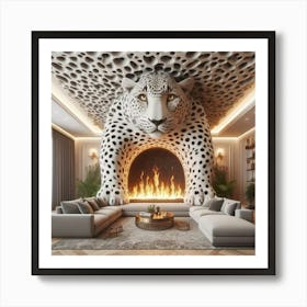 Leopard Living Room Art Print