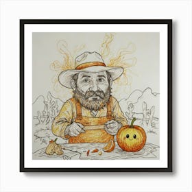 Pumpkin Carving Art Print