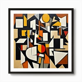 Original Abstract Painting On Canvas Dramatic Wall Art Black Mid Century Modern 5 Art Print