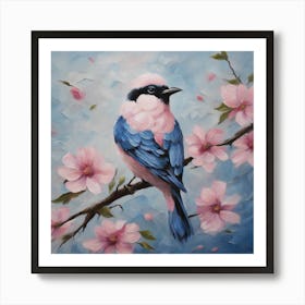 Bird In Cherry Blossoms Art Print