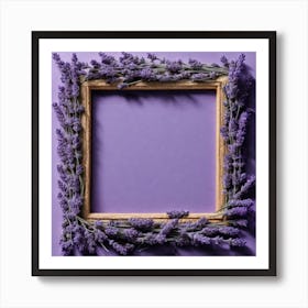 Lavender Frame On Purple Background 7 Art Print