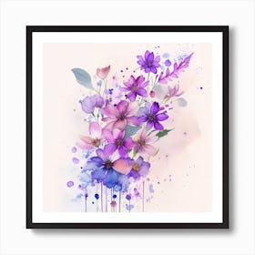 Watercolor Flowers 3 Art Print