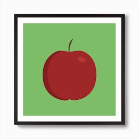 Red Apple Icon In Flat Design Art Print