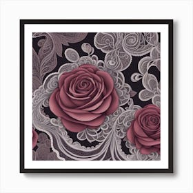 Lace Roses Art Print