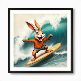 Bunny Surfboard 5 Art Print