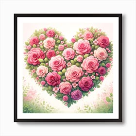 Heart Of Roses Art Print