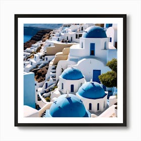 Blue Domes Of Oia Art Print