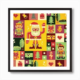 Chobopop Christmas Pattern Art Print