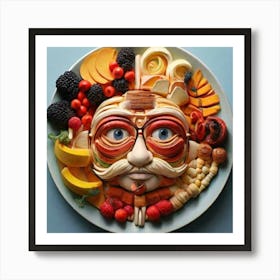 Face Made Of Fruit Art Print