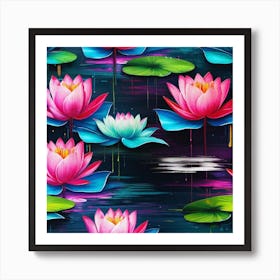 Lotus Flower Wallpaper Art Print