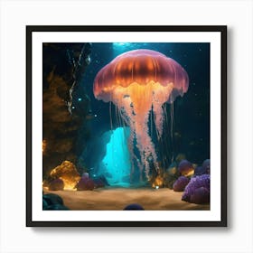 Jellyfish Underwater Poster