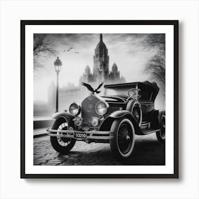 Antique Car In A City Art Print