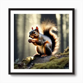 Squirrel In The Forest 247 Art Print