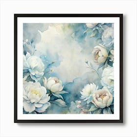 Watercolor Floral Background 11 Art Print