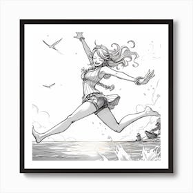 Nami jumping for joy Art Print